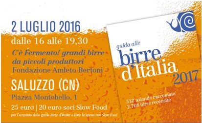 C’é Fermento a Saluzzo: Slow Food presenta al pubblico la Guida alle Birra d’Italia 2017