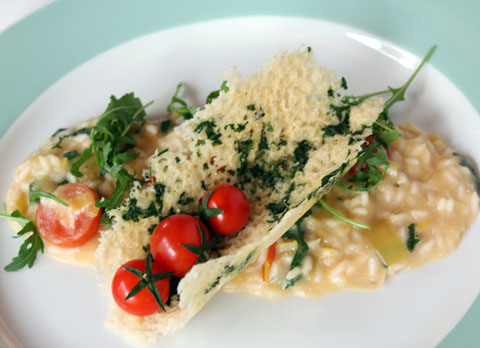 Risotto alla weiss, rucola e pomodorini