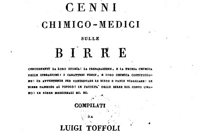 Antichi libri italiani: Cenni chimico-medici sulle Birre, 1825