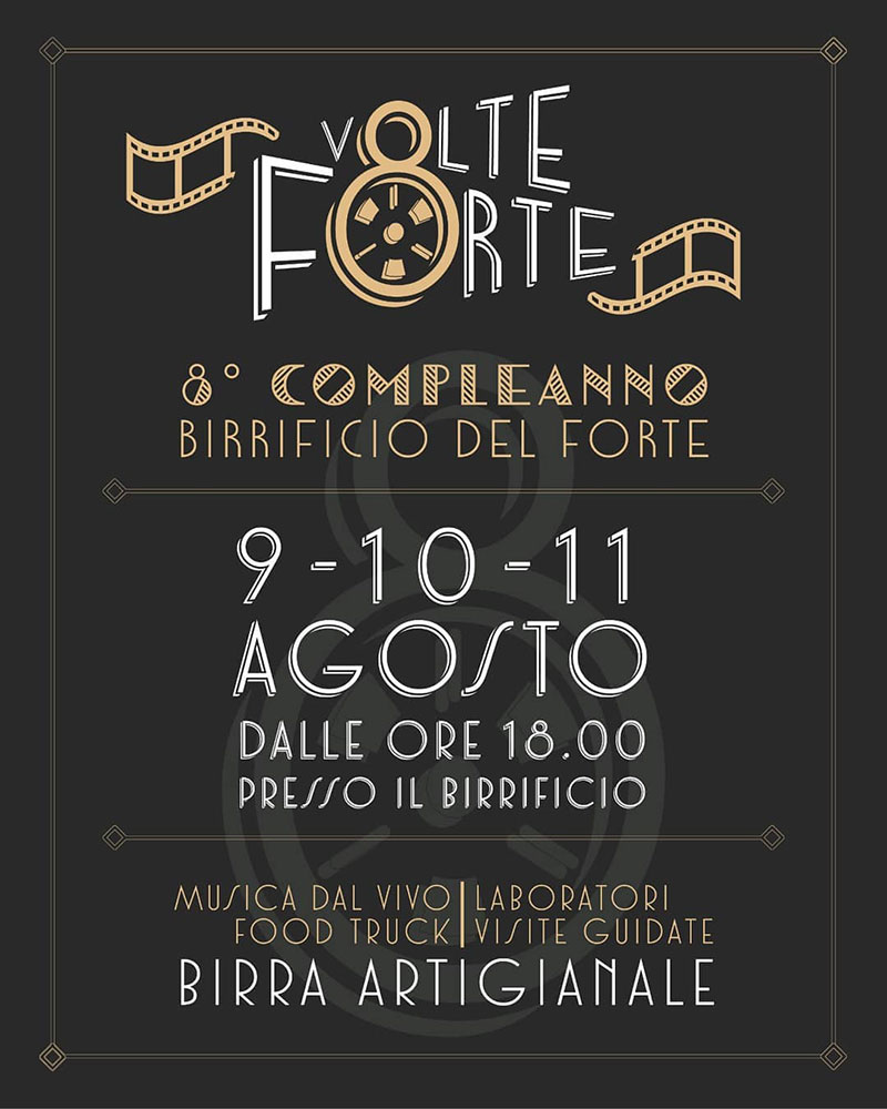 Da questa sera, 3 giorni di festa per il compleanno del Birrificio del Forte!