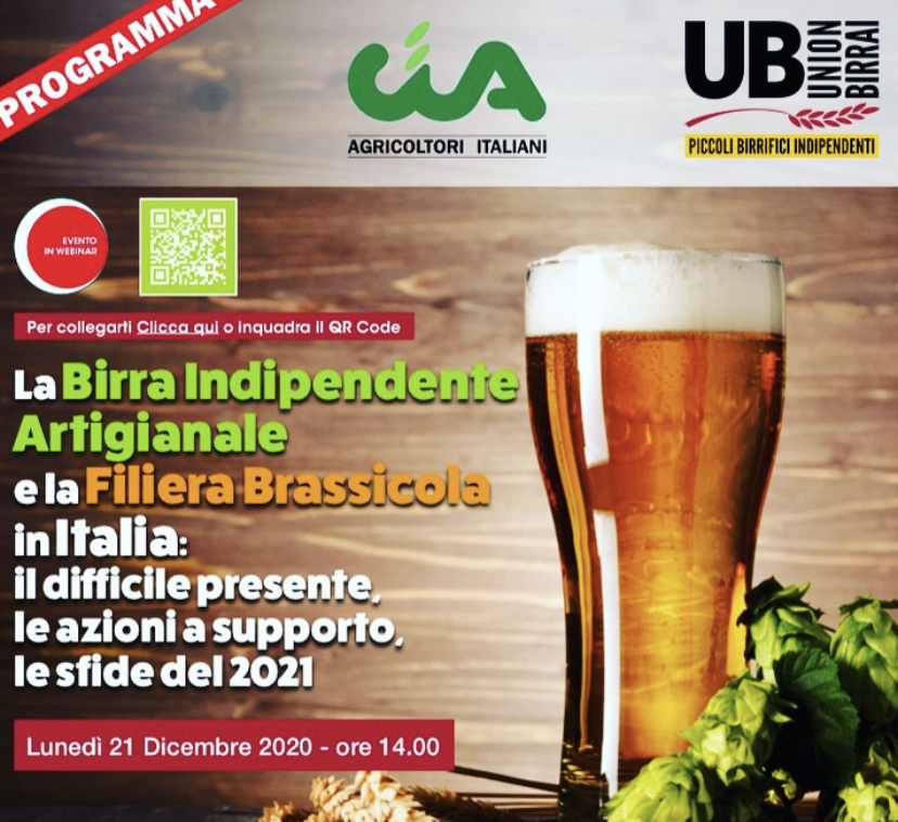 Birra indipendente artigianale e filiera brassicola in Italia. Webinar Cia-Unionbirrai!