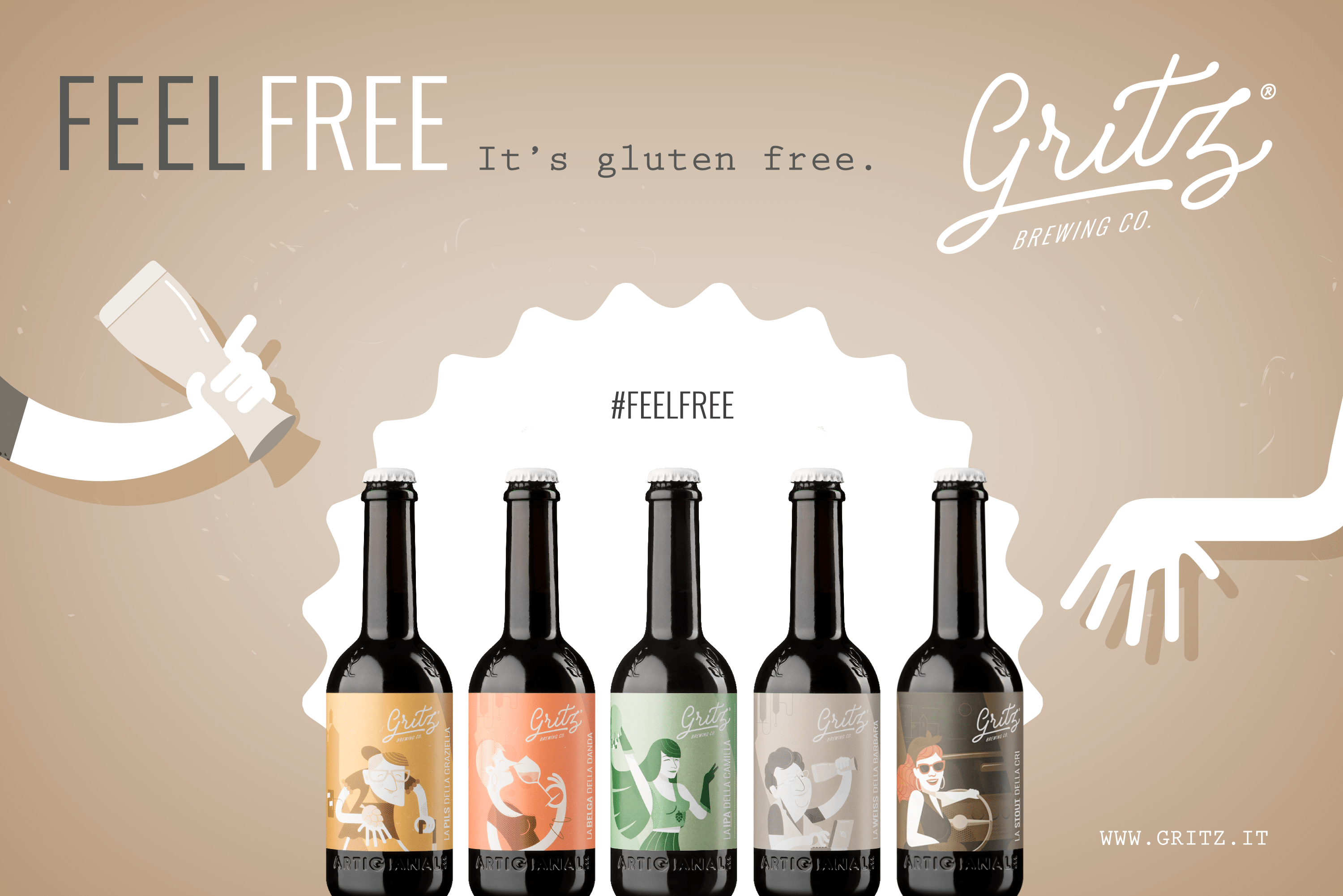 Gritz lancia la campagna Feel Free: birre senza glutine, artigianali e italiane!
