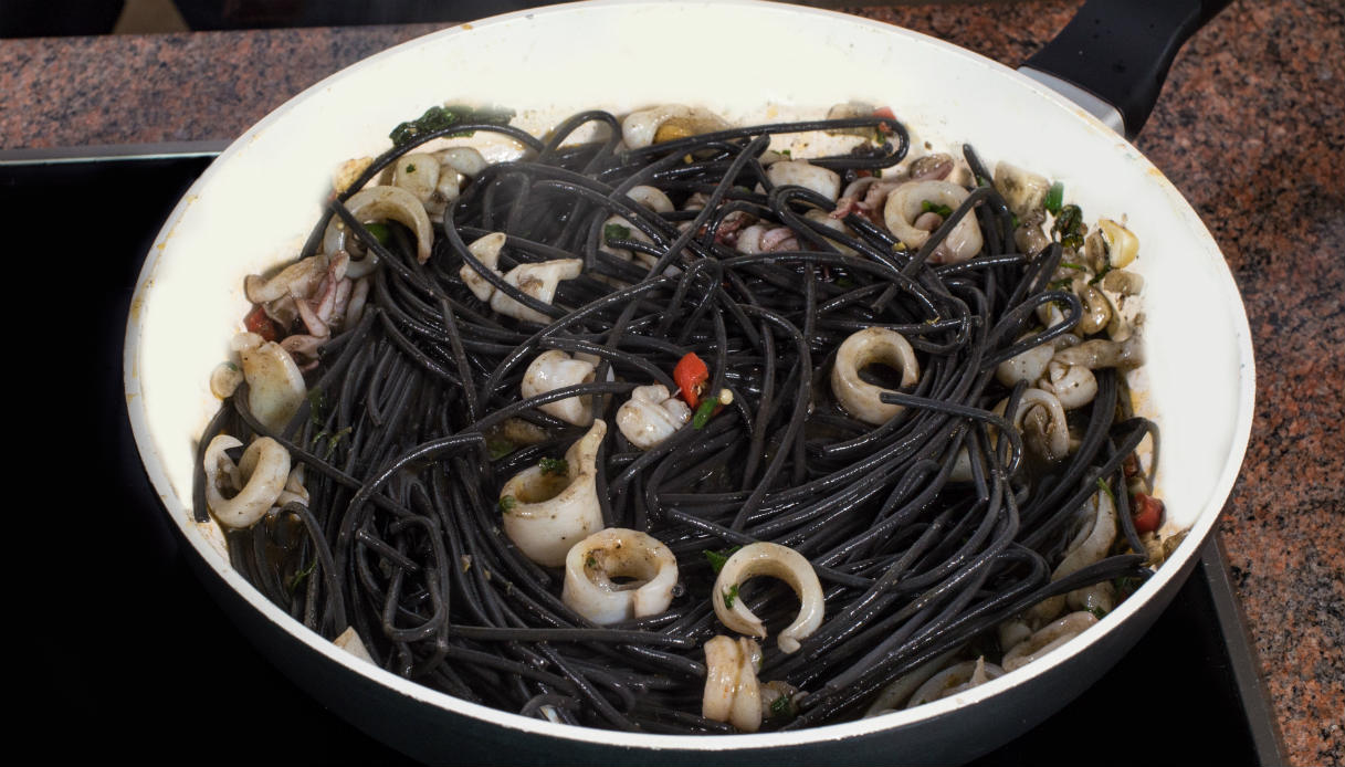 Tagliolini al nero di seppia alla pils