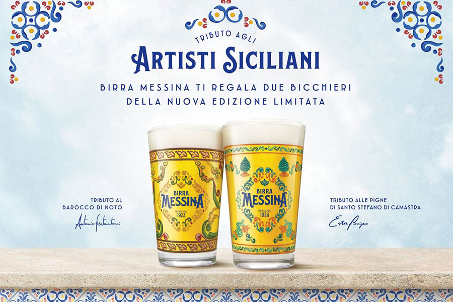 Birra Messina omaggia la Sicilia con bicchieri d’autore limited edition