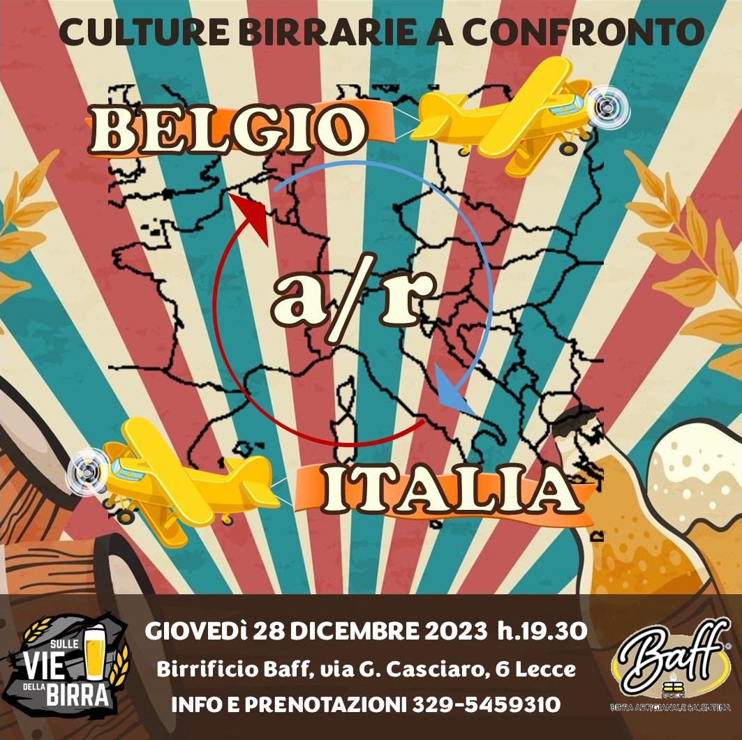 Italia-Belgio Andata e Ritorno: giovedì 28 a Lecce, culture birrarie a confronto