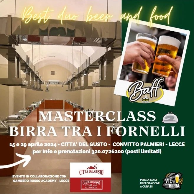 Masterclass Birra tra i fornelli presso Città del gusto-Gambero Rosso Academy